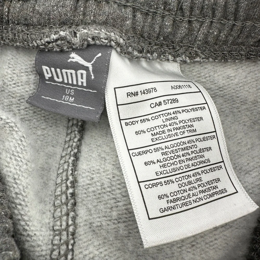 Puma Baby Boy 2-Piece Tracksuit Set Gray Black Blue Full Zip Hoodie Joggers 18M - Picture 6 of 10